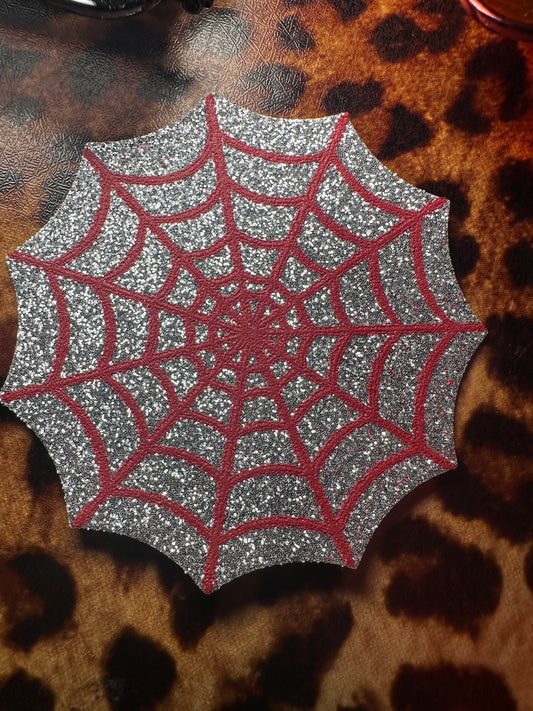 SPIDER WEB SILVER GLITTER NIPPLE COVERS