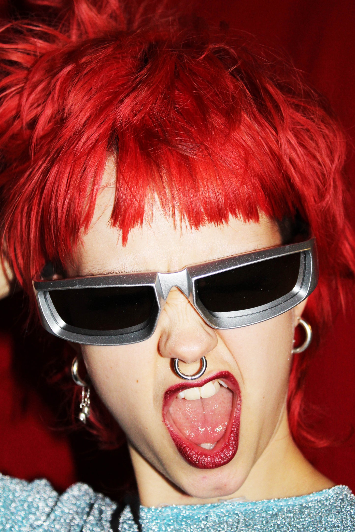 “TAKE ME TO YOUR LEADER” FUTURISTIC SILVER SUNGLASSES