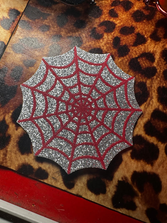 SPIDER WEB SILVER GLITTER NIPPLE COVERS