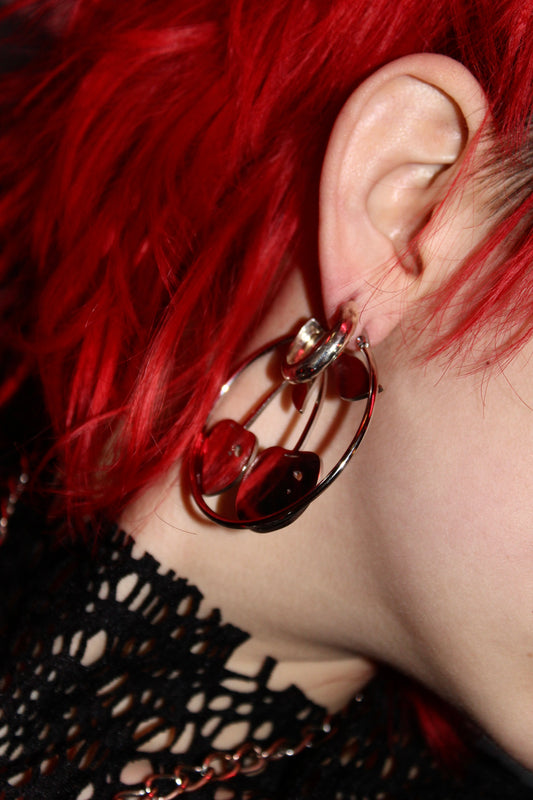 KENNEDY X CURIOUS CASKET “CHERRY BOMB” HOOP EARRINGS