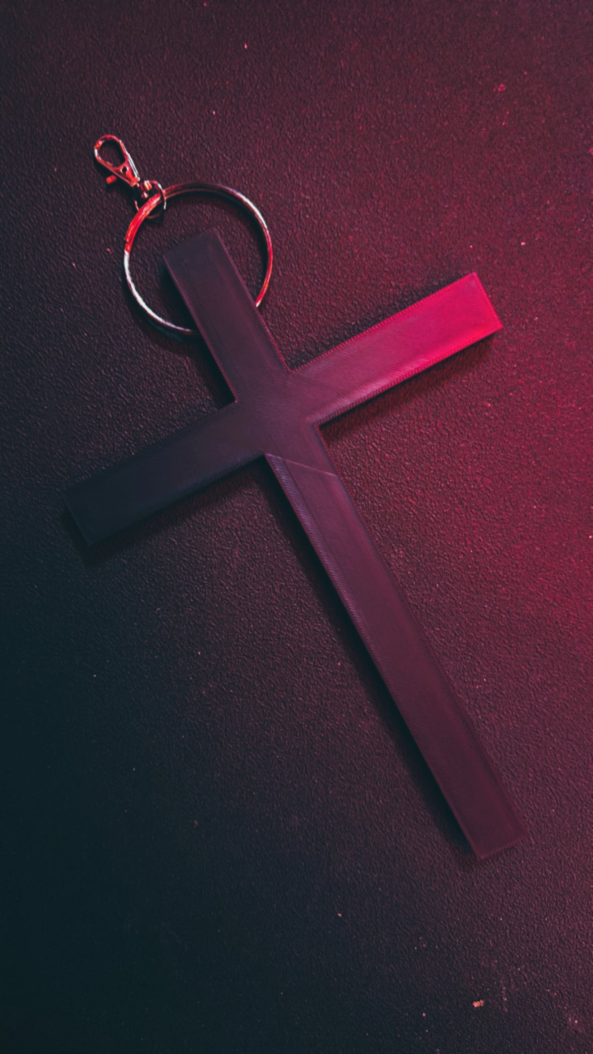 BLACK CRUCIFIX BAG BELT KEYCHAIN