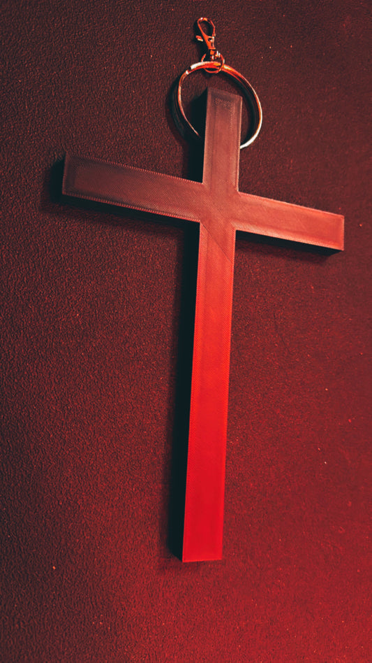 BLACK CRUCIFIX BAG BELT KEYCHAIN