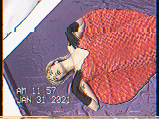 Red faux fur heart shaped rug