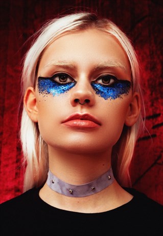 KENNEDY lilac faux suede studded choker