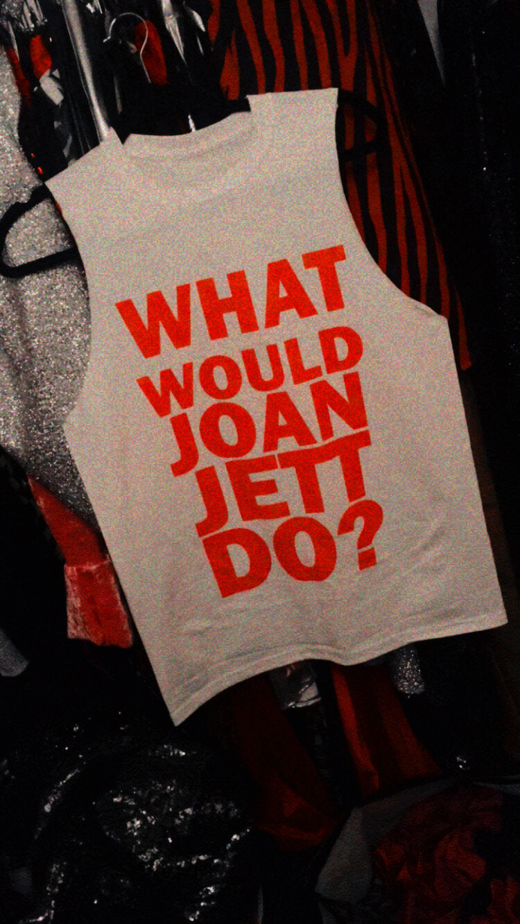 'JOAN TEE' CUT WHITE TANK TOP