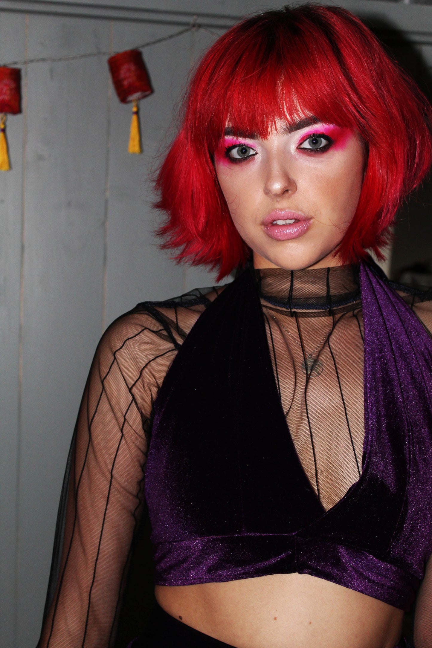 Purple Rain Velvet Halter Top