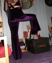 Load image into Gallery viewer, Purple Rain Velvet Flares
