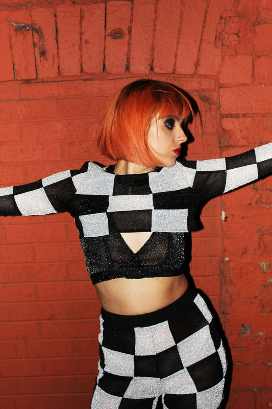 CHECKERED CROP TOP