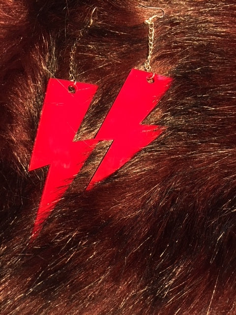 Red Lightening Bolt earrings