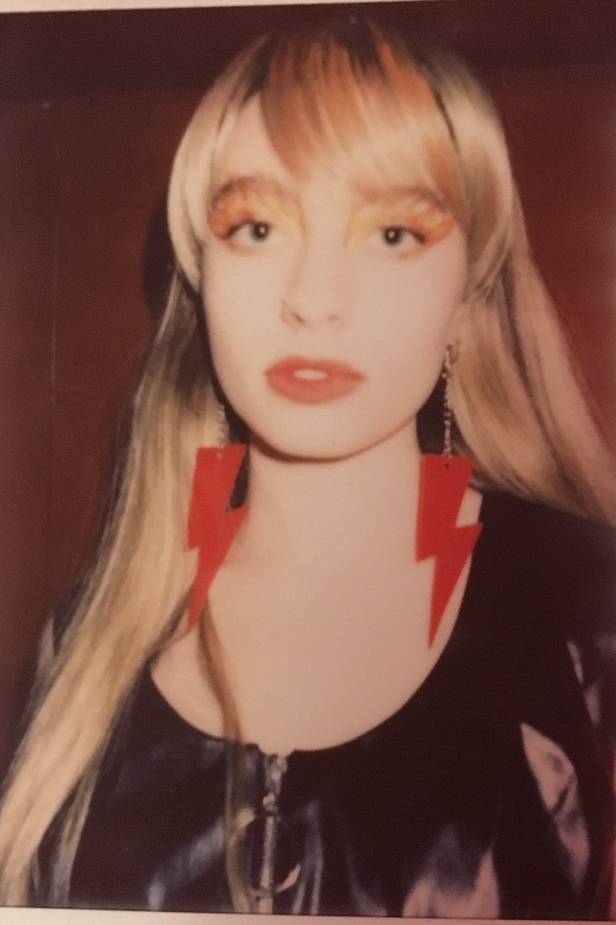 Red Lightening Bolt earrings