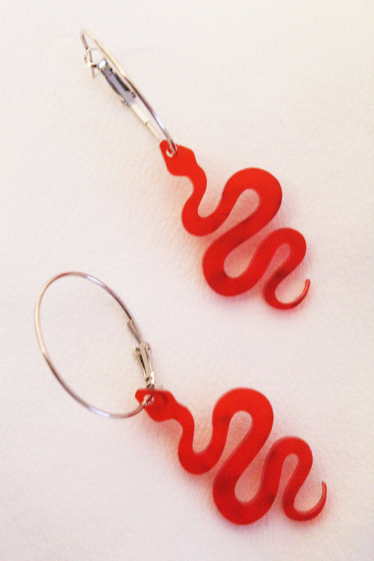 Snake hoops in red