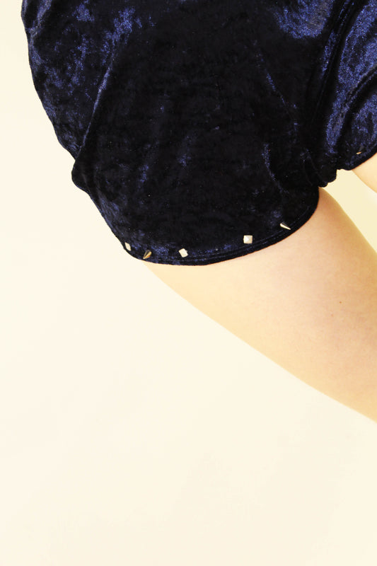 'Union City Blue' velvet hotpants