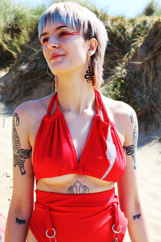 'Aladdin Sane' Red Bikini Top