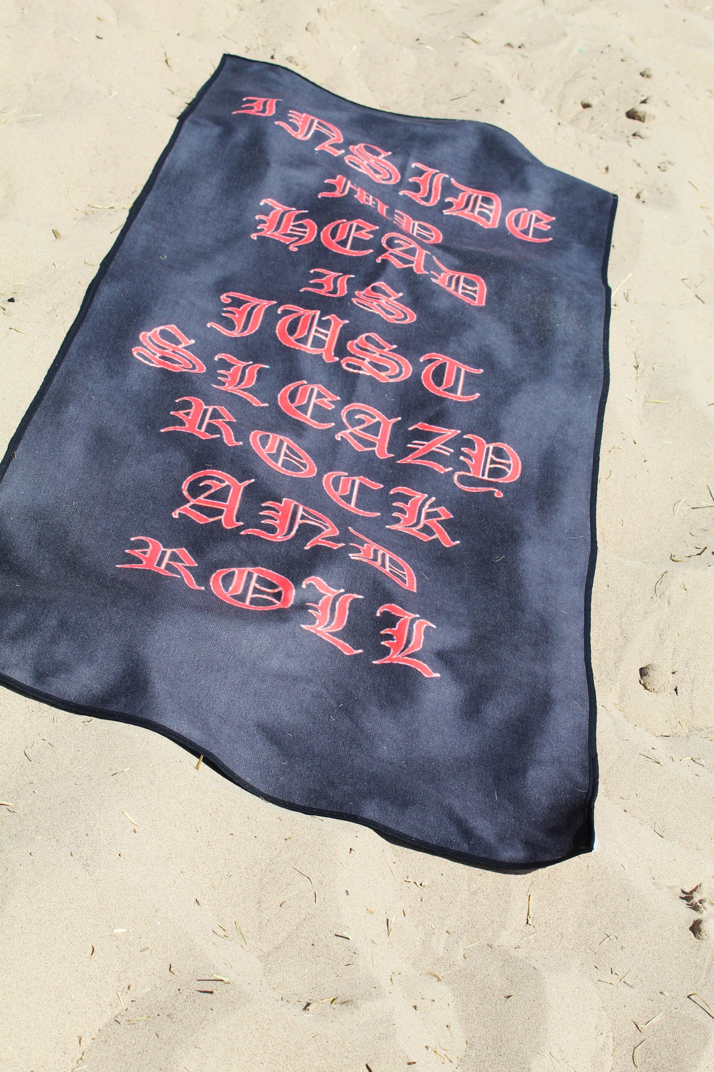 Sleazy Rock Red and Black Beach Towel