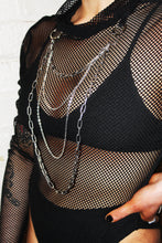 Load image into Gallery viewer, &#39;Queens of noise&#39; long sleeve fishnet bodysuit
