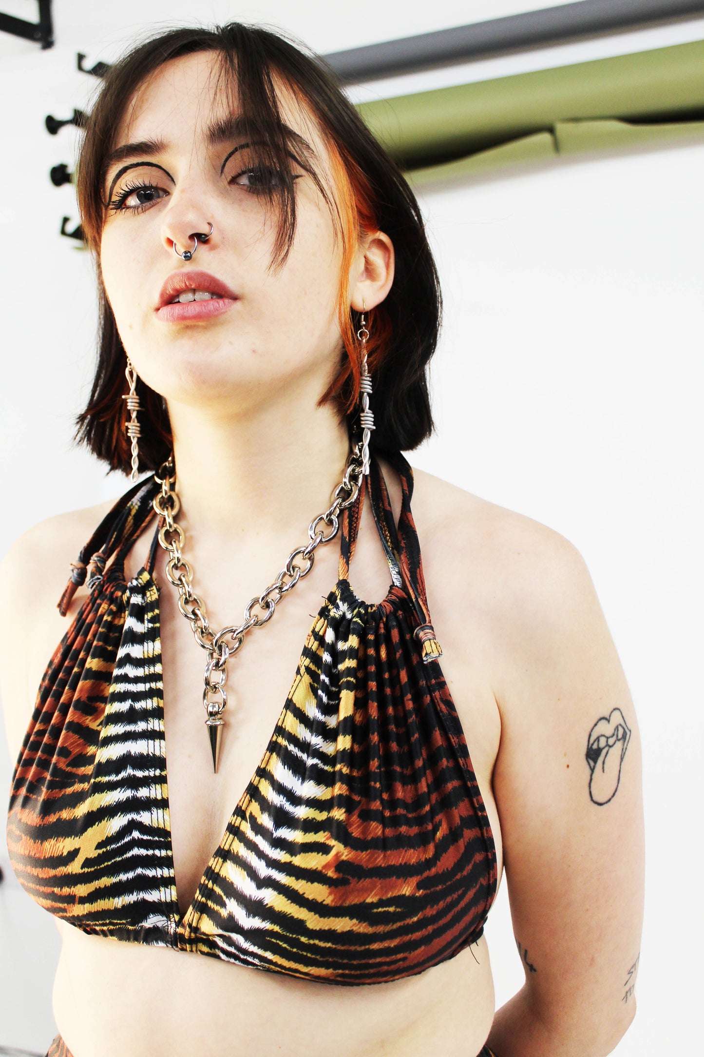 'HOLLYWOOD' TIGER PRINT LYCRA BIKINI TOP
