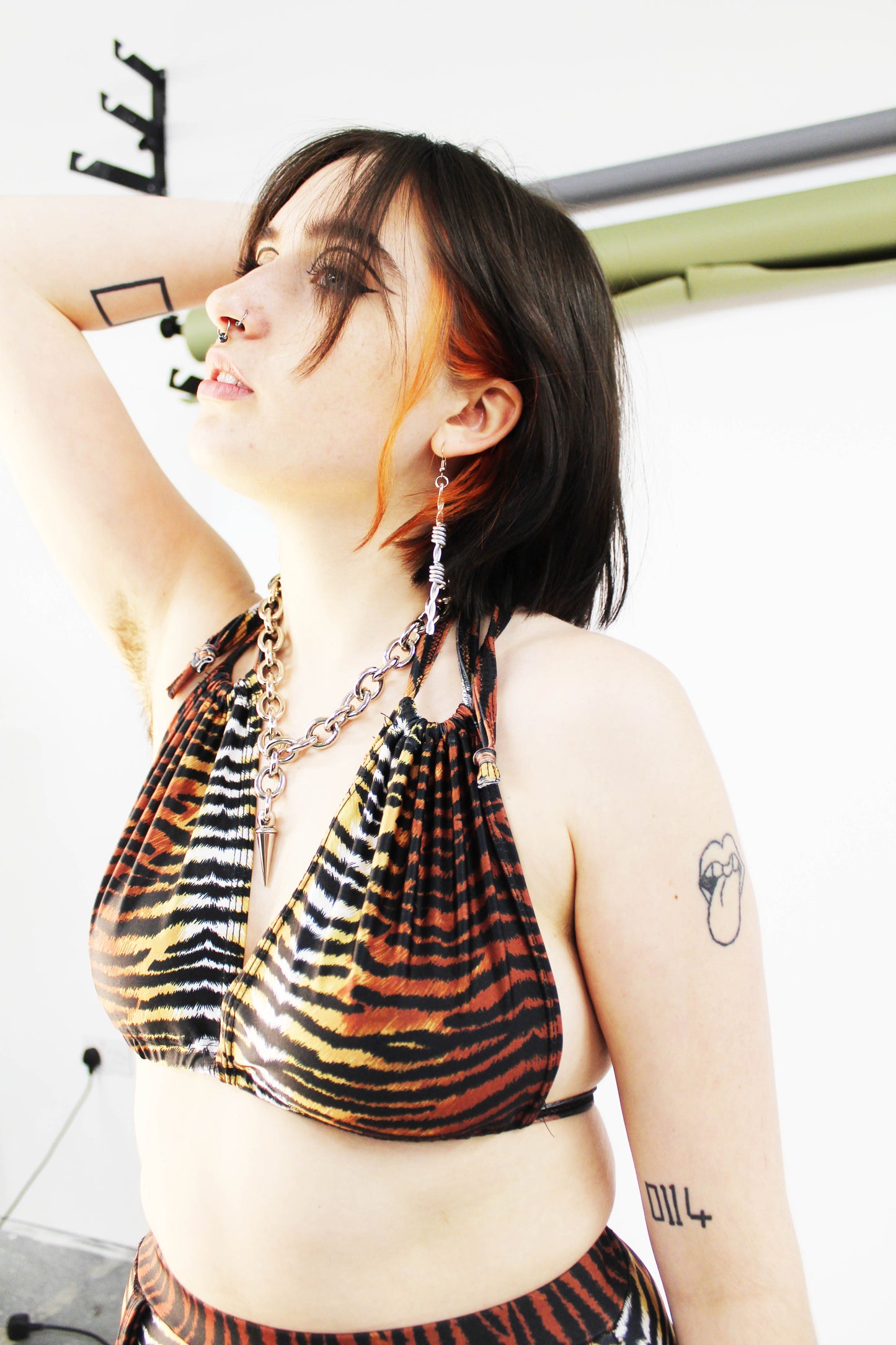 'HOLLYWOOD' TIGER PRINT LYCRA BIKINI TOP