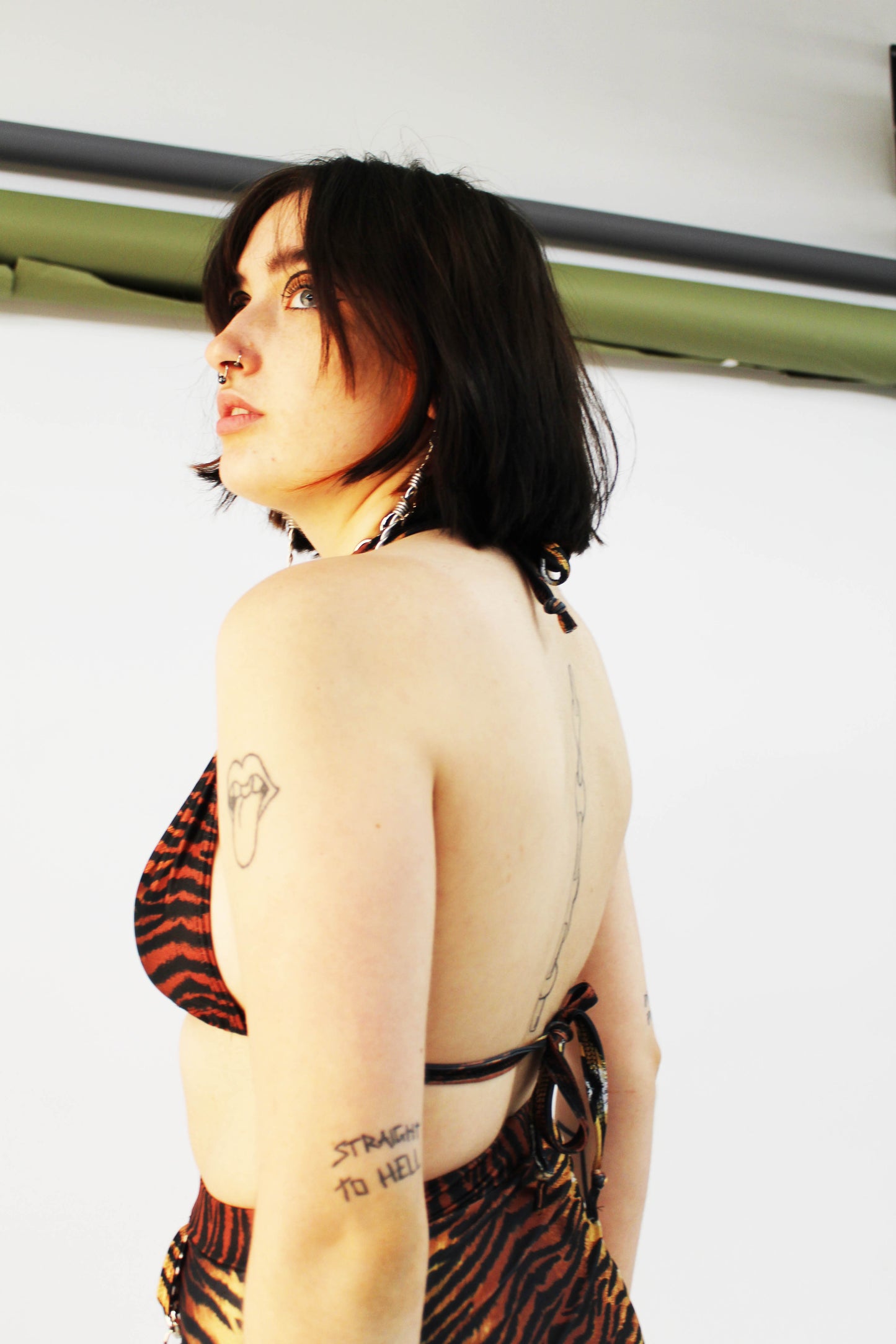 'HOLLYWOOD' TIGER PRINT LYCRA BIKINI TOP