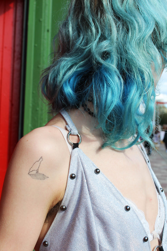 'QUARTZ' silver glitter studded bralet