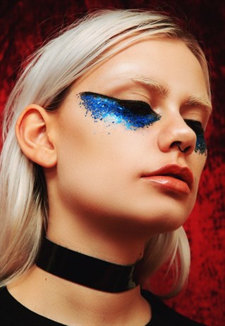 Black shiny PVC leather choker