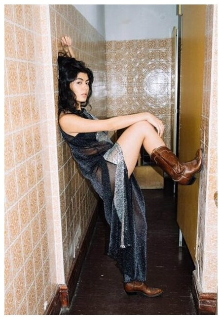 Sequin swirl maxi dress