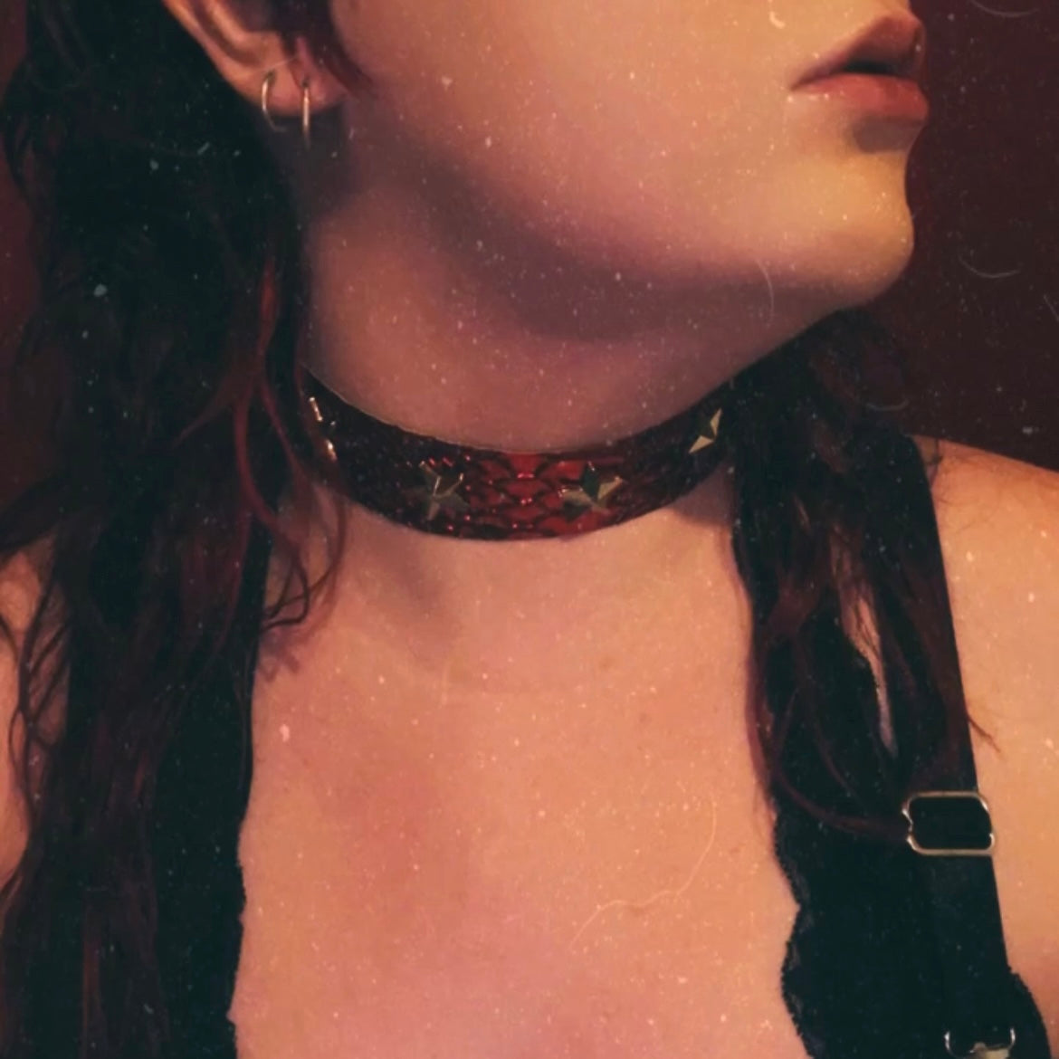 STAR MAN RED STAR STUDDED CHOKER