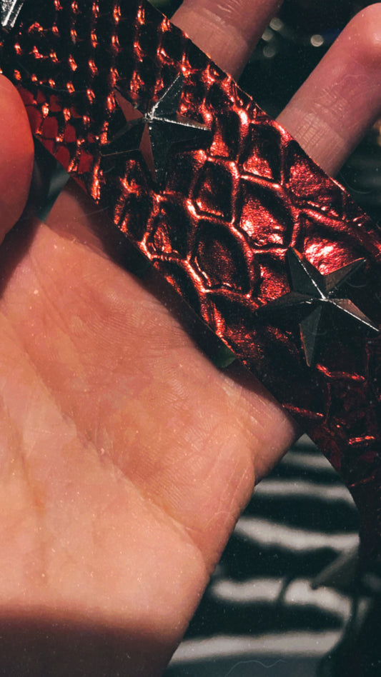 STAR MAN RED STAR STUDDED CHOKER