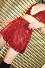 Load image into Gallery viewer, ‘INFERNO’ red glitter studded shorts
