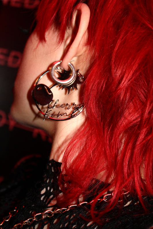 KENNEDY X CURIOUS CASKET “CHERRY BOMB” HOOP EARRINGS