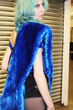 Load image into Gallery viewer, &#39;Electric Blue&#39; faux fur wrap scarf
