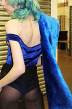 Load image into Gallery viewer, &#39;Electric Blue&#39; faux fur wrap scarf

