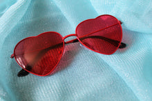 Load image into Gallery viewer, Red heart shaped festival sunglasses
