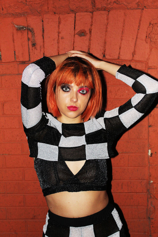 CHECKERED CROP TOP