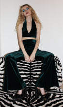 Load image into Gallery viewer, &#39;Ivy&#39; green elasticated velvet flares
