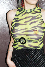Load image into Gallery viewer, NEON QUEEN ZEBRA CROPPED TOP
