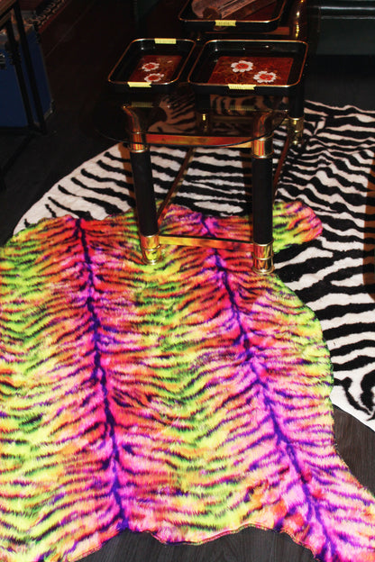 'Queen Bitch' Tiger Faux Fur Rug