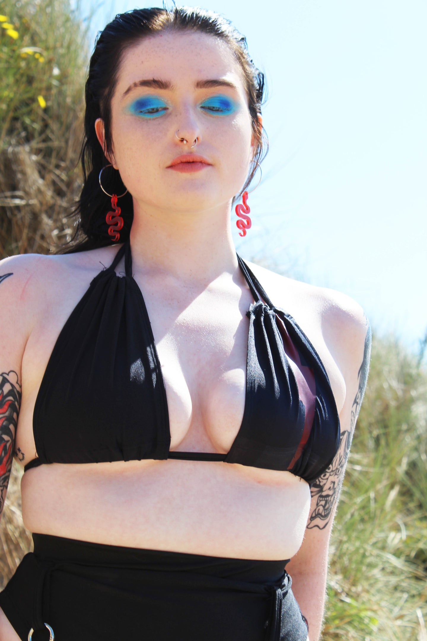 'Sheena' black bikini top