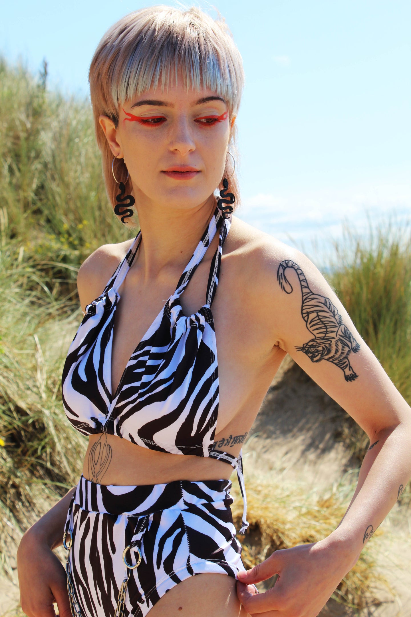 'Wild Child' zebra print bikini top