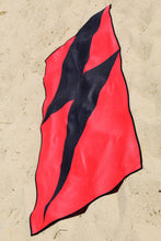Load image into Gallery viewer, &#39;Rock On&#39; Red and Black bolt beach towel
