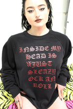 Load image into Gallery viewer, &#39;Rock n roll&#39; black oversized lounge jumper
