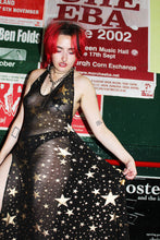 Load image into Gallery viewer, &#39;SEVENTEEN&#39; BLACK MAXI DRESS WITH GOLD STARS
