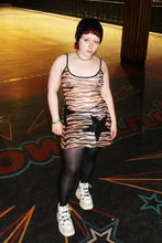 Load image into Gallery viewer, &#39;ALL NITE&#39; TIGER PRINT MESH MINI DRESS
