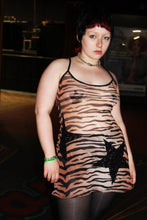 Load image into Gallery viewer, &#39;ALL NITE&#39; TIGER PRINT MESH MINI DRESS
