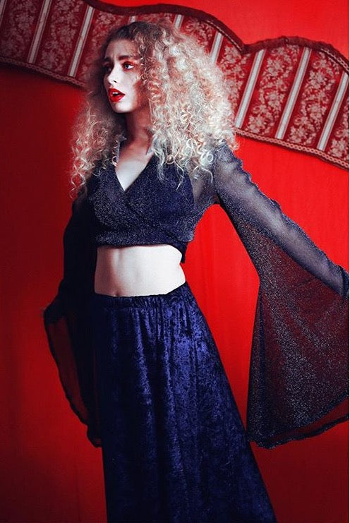 Glitter wrap top