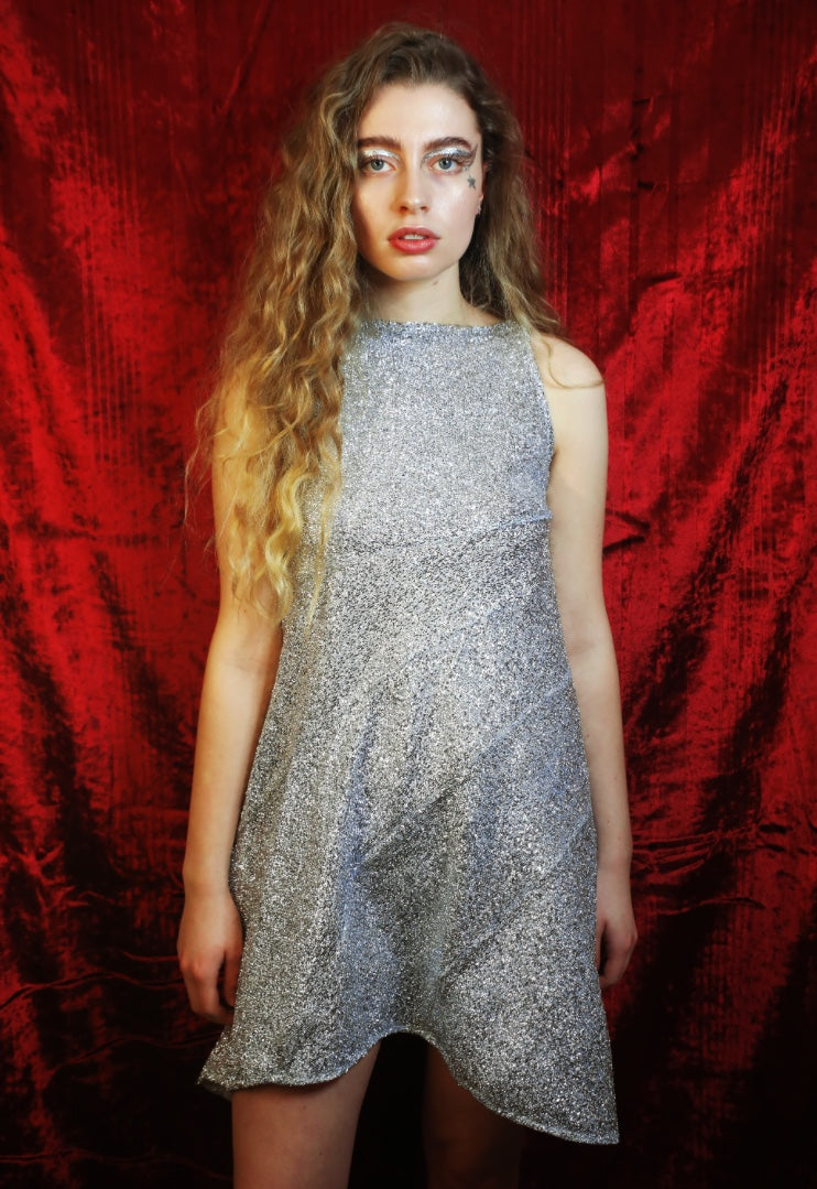 Glitter metallic mini dress