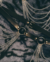 Load image into Gallery viewer, ‘EDGY’ chain detail faux leather belt harness
