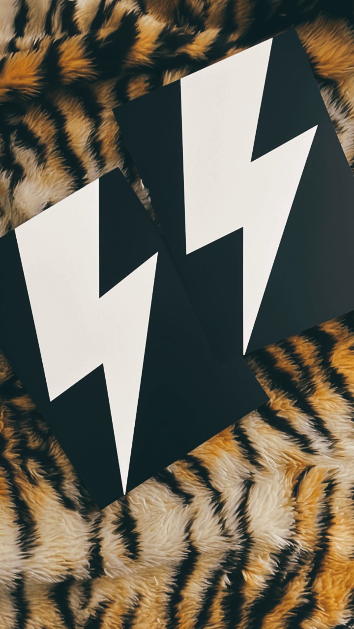 ‘BOWIE BOLT PRINT’ BLACK WITH WHITE